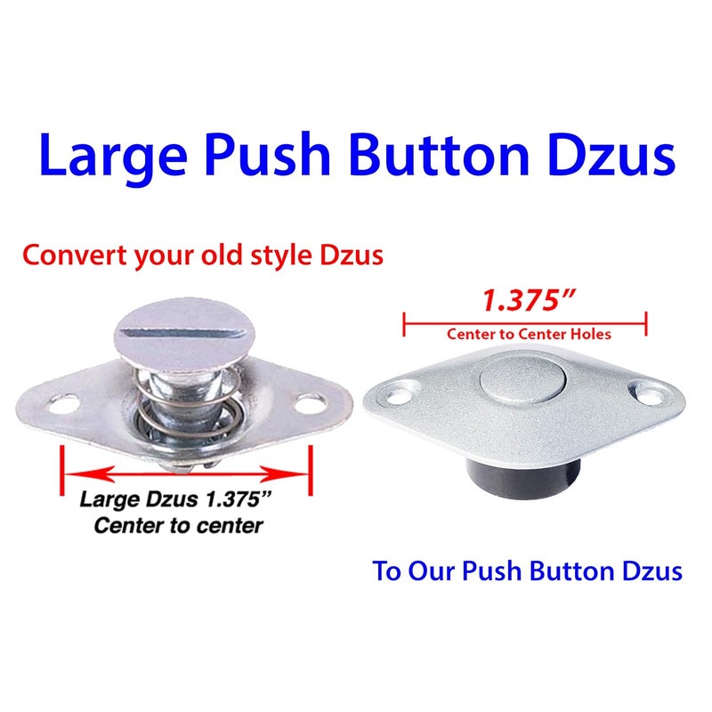 Push Button Latches Large Silver Dzus 1.375 Push Button Quick Latch Release - Image 2